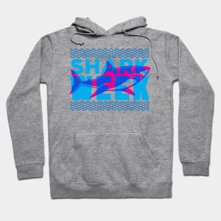 SHARK week retro overprint style Hoodie